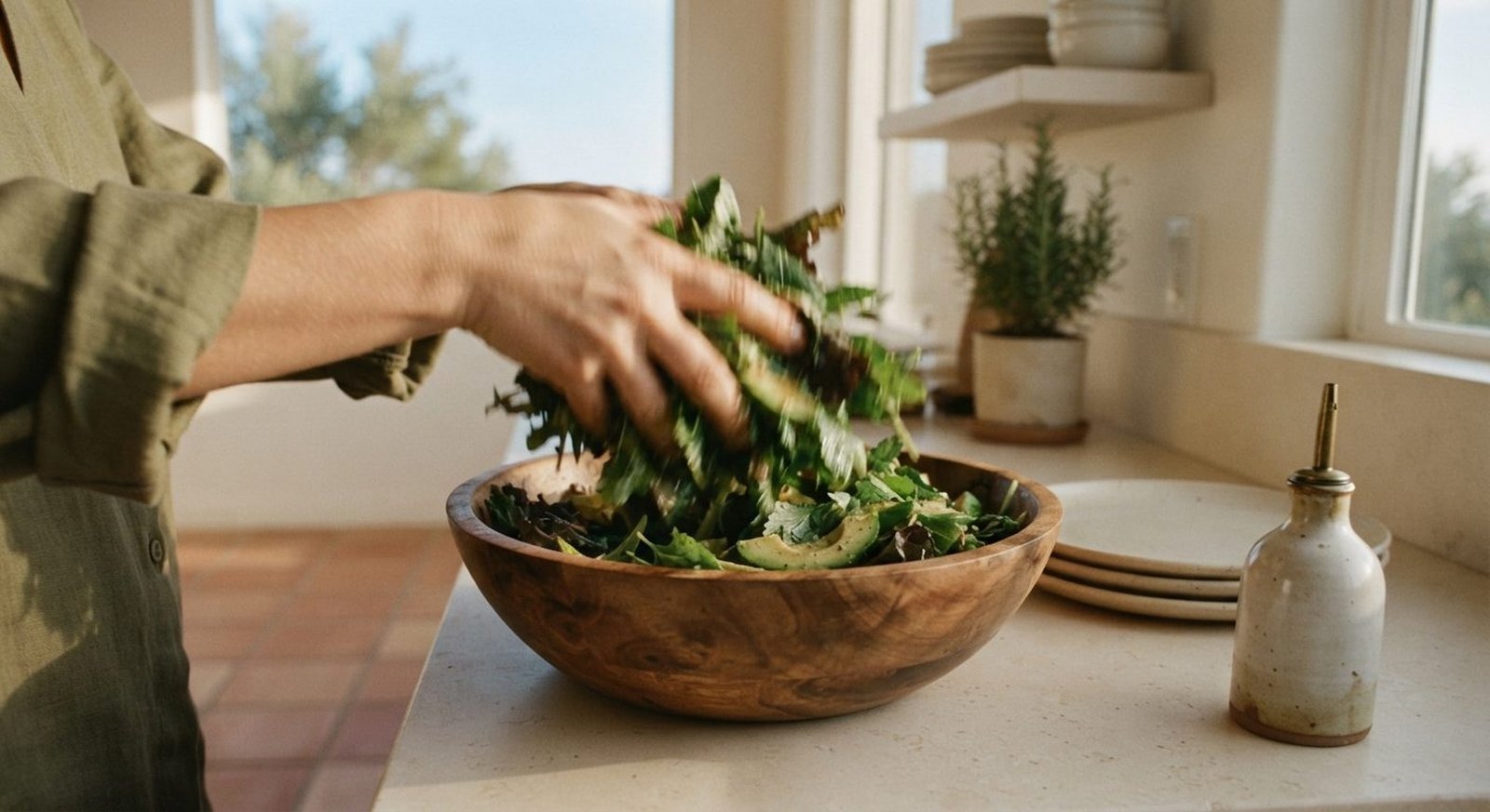 Preparant una amanida fresca a casa